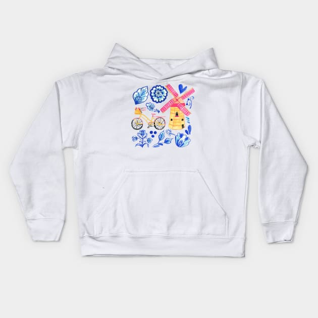 Netherlands Whimsy Kids Hoodie by tangerinetane